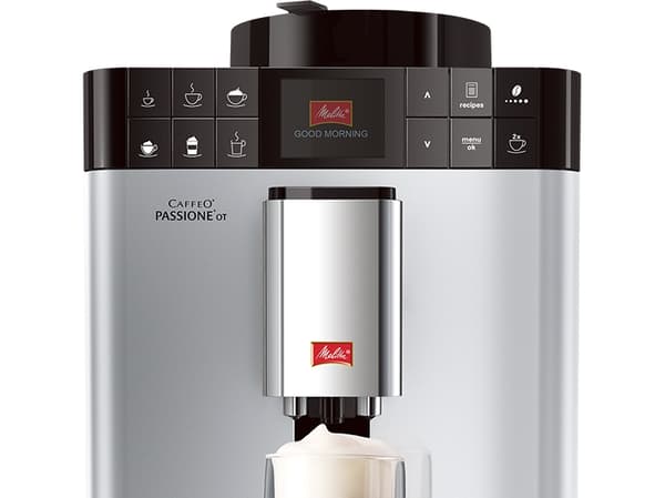 Melitta CAFFEO Passione OT - Automatisk kaffekokare med mjölkskummare - 15 bar - silver