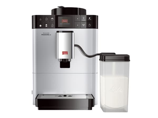 Melitta CAFFEO Passione OT - Automatisk kaffekokare med mjölkskummare - 15 bar - silver