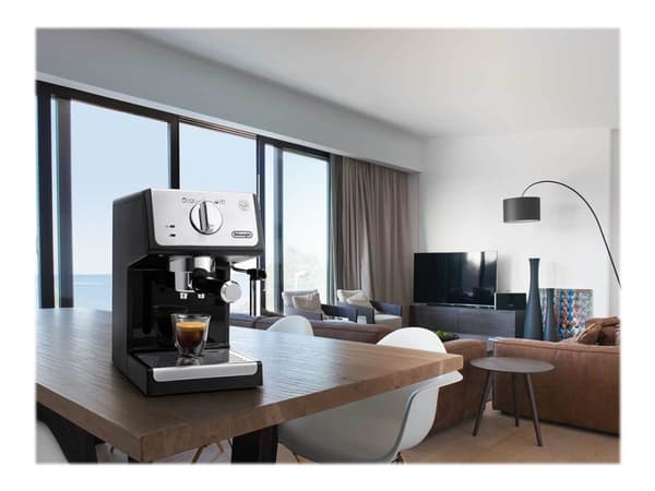 De’Longhi ECP 33.21, Espressokone, 1,1 L, Kahvinappi, Jauhettu kahvi, 1100 W, Musta, Ruostumaton teräs