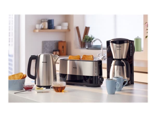 Philips Café Gaia HD7548 Kahvinkeitin, Suodatinkahvinkeitin, 1,2 L, Jauhettu kahvi, 1000 W, Musta, Metallinen