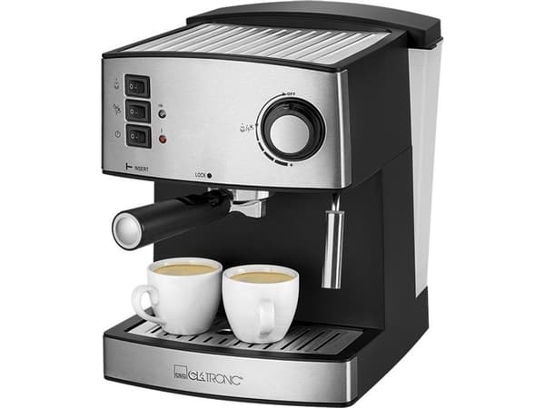 Clatronic ES 3643 - Kaffemaskin med mjölkskummare - 15 bar - rostfritt stål