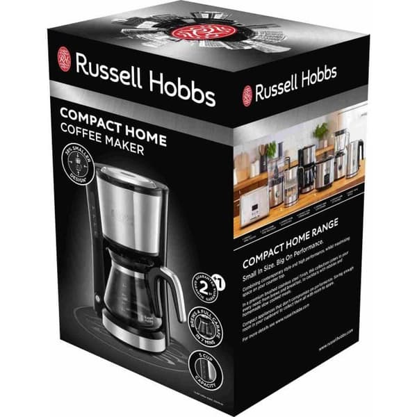 RUSSEL HOBBS 24210-56 - Compact Home Coffee Maker - borstat rostfritt stål - 5 koppar - 1000W