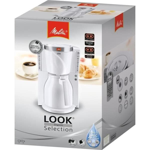 MELITTA 1011-11 Cafetiere Look IV Therm Selection 1011-11 Vitt / borstat stål