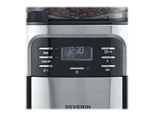 SEVERIN KA 4810 - Kaffemaskin - 10 kopper - rustfritt stål / svart