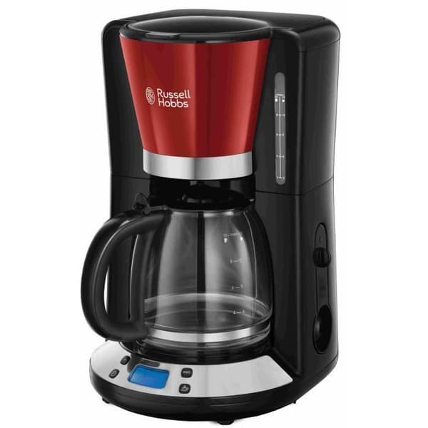 RUSSELL HOBBS 24031-56 - Colors Plus programmerbar kaffebryggare - WhirlTech Technology - 15 koppar - 1100 W - Röd