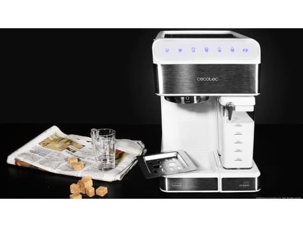 Cecotec Power Instant-ccino 20 Touch, Espressomaskin, 1,4 l, Malt kaffe, 1350 W, Rustfritt stål, Hvit