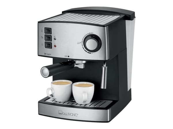 Clatronic ES 3643 - Kaffemaskin med mjölkskummare - 15 bar - rostfritt stål