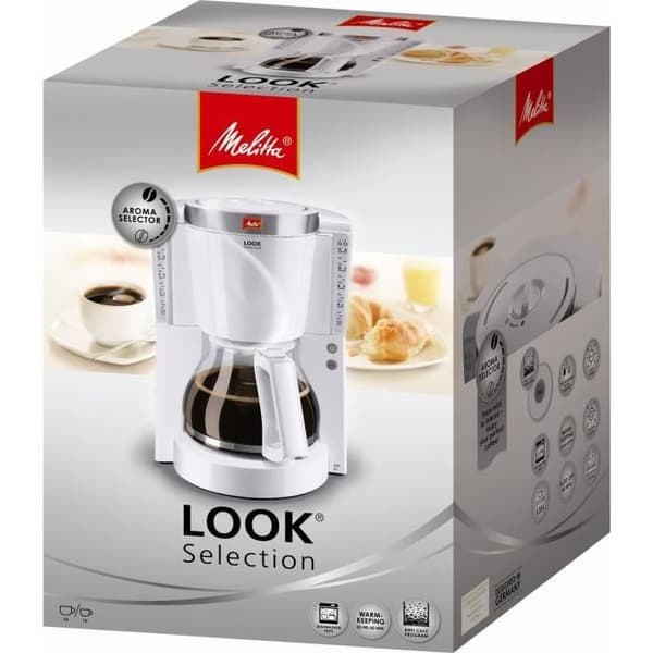 MELITTA Look IV Selection 1011-03 Kaffebryggare Vit / borstat stål
