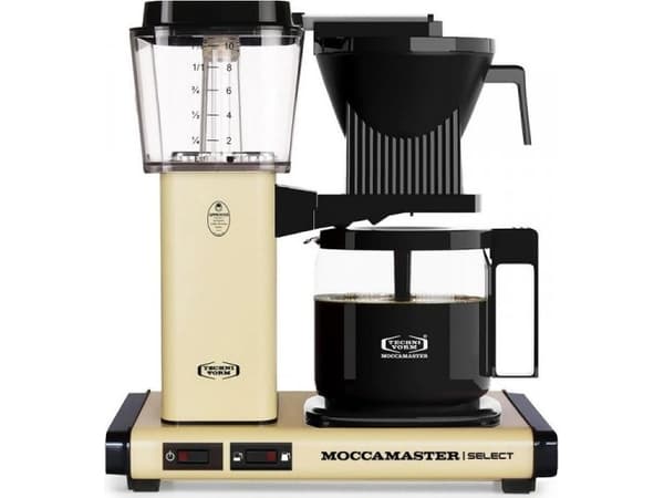 Moccamaster KBG Select Pastel Yellow, Yhdistelmäkahvinkeitin, 1,25 L, Jauhettu kahvi, 1520 W, Keltainen