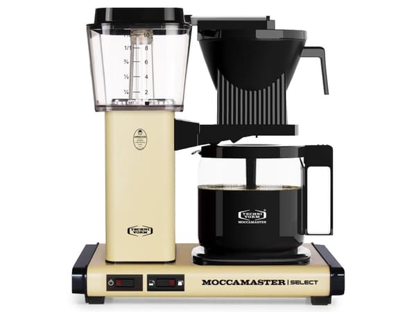 Moccamaster KBG Select Pastel Yellow, Yhdistelmäkahvinkeitin, 1,25 L, Jauhettu kahvi, 1520 W, Keltainen