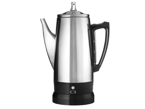 C3 Basic Percolator, 0,8 L, Jauhettu kahvi, 500 W, Ruostumaton teräs