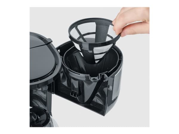 SEVERIN KA 4808 - Kaffemaskin - 4 kopper - børstet rustfritt stål / svart