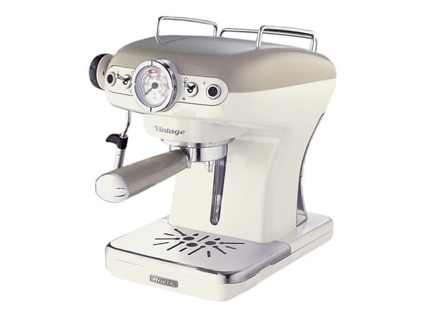 Ariete Vintage 1389 - Kaffemaskin med melkeskummer - 15 bar - beige