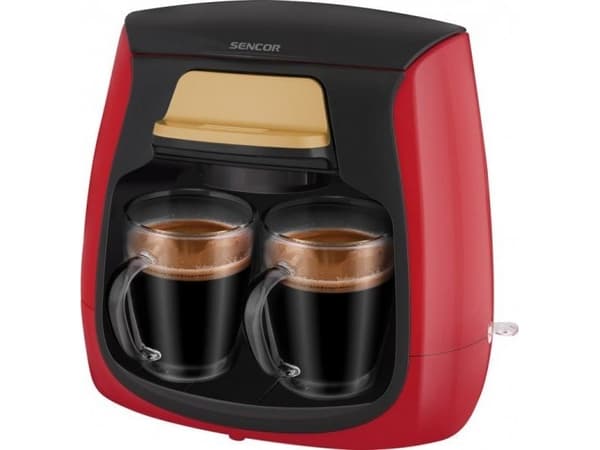 Sencor filter coffee maker SCE 2101RD filter coffee machine in a set of 2 glasses