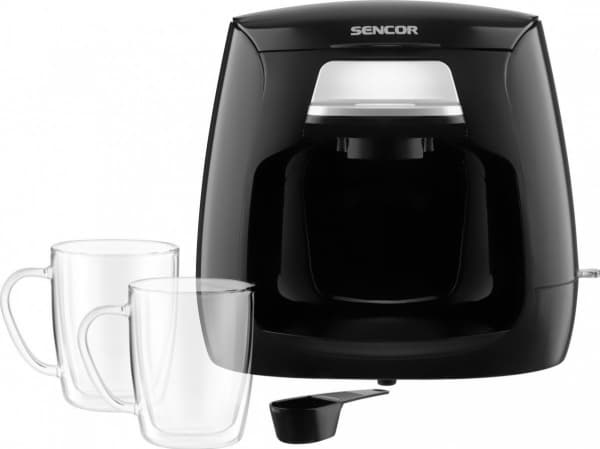 Sencor filter coffee maker SCE 2100BK filter coffee machine in a set of 2 glasses
