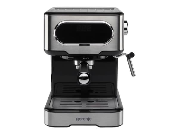 Gorenje ESCM15DBK - Kaffemaskin med melkeskummer - 15 bar - rustfritt stål