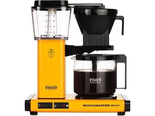 Moccamaster KBG Select Yellow Pepper, Droppande kaffebryggare, 1,25 l, Malat kaffe, 1520 W, Svart, Gul