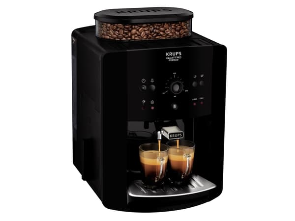 Krups Arabica EA8110, Espressomaskin, 1,7 l, Kaffebönor, Inbyggd kvarn, 1450 W, Svart