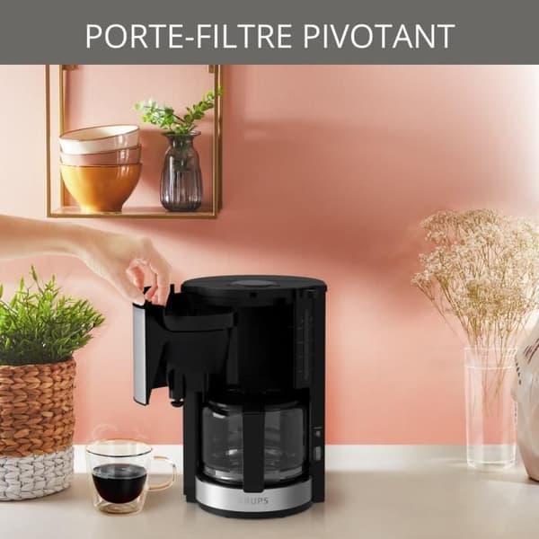 KRUPS KM321010 Pro Aroma Plus elektrisk filterkaffebryggare, 1,25 L eller 15 koppar, Kaffemaskin, svart och rostfritt stål