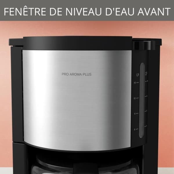 KRUPS KM321010 Pro Aroma Plus elektrisk filterkaffebryggare, 1,25 L eller 15 koppar, Kaffemaskin, svart och rostfritt stål