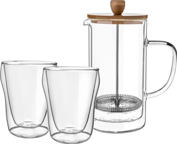 Florina Drink set, infuser and 2 double wall thermal glasses Malachite 1000 ml; 2x300 ml