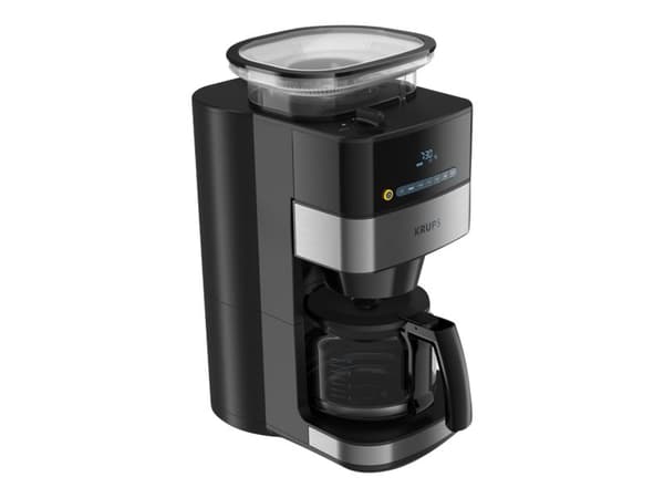 Krups Aroma Partner KM832810, Suodatinkahvinkeitin, 1,25 L, Kahvipavut, Jauhettu kahvi, Sisäänrakennettu jauhin, 1000 W, Musta