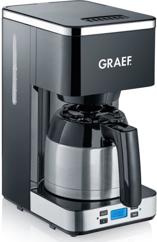 Graef FK512EU, Droppande kaffebryggare, 1 l, Malat kaffe, Svart, Rostfritt stål