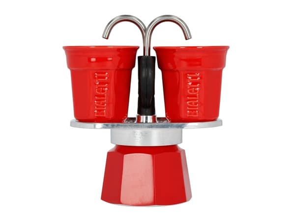 ESPRESSOKANNUSETTI MINI EXPRESS PUNAINEN + 2 ESPRESSOKUPPIA