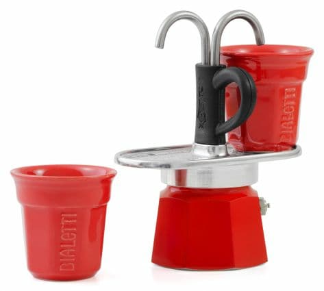 ESPRESSOKANNUSETTI MINI EXPRESS PUNAINEN + 2 ESPRESSOKUPPIA