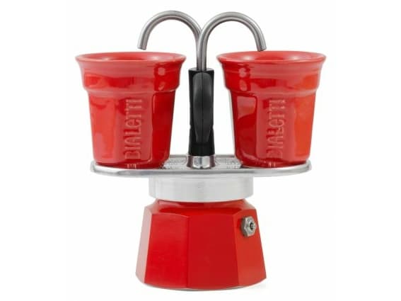 Bialetti Mini Express, Mokkagryte, 0,09 l, Rød, Aluminium, 2 kopper, 1 stykker