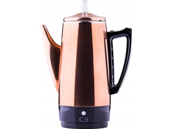 C3 Basic Percolator, Sähköperkolaattori, 1,8 L, Jauhettu kahvi, 875 W, Ruostumaton teräs