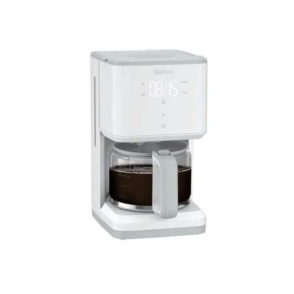 TEFAL SENSE Programmerbar kaffebryggare med filter, vit, digital display, 10-15 koppar, 1,25L, automatisk avstängning 30 minuter CM693110