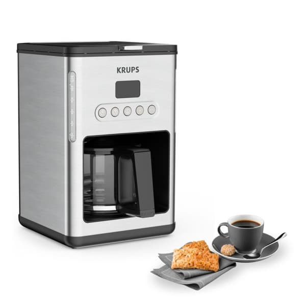 Krups Control KM442D filterkaffebryggare - Borstat rostfritt stål - 15 koppar - Programmerbar