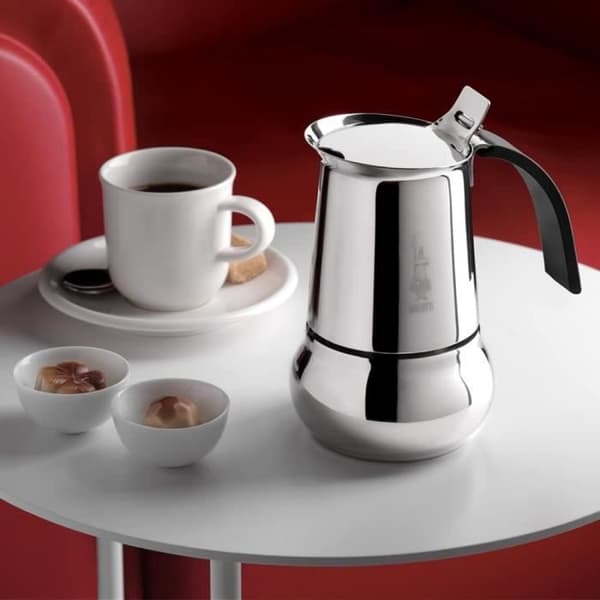 BIALETTI Kitty kaffebryggare i rostfritt stål - 6 koppar - Kompatibel med alla värmekällor och diskmaskin