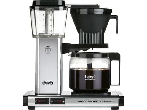 Moccamaster KBG Select Polished Silver, Droppande kaffebryggare, 1,25 l, Malat kaffe, 1520 W, Svart, Silver