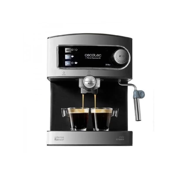 Kaffemaskin Cecotec Espresso Power Espresso 20. Tryck 20 bar, 1,5 L tank, Dubbel utgångsarm, Ångmunstycke, Bricka