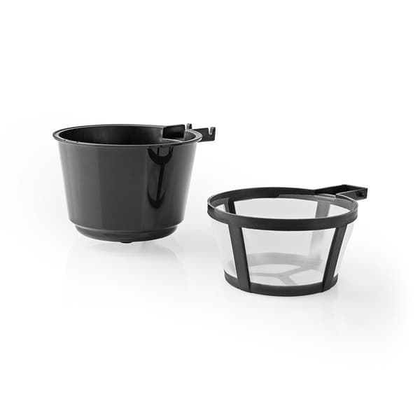 Nedis Kaffebryggare | Filtrera kaffe | 0.4 l | 1 Koppar | Slå på timern | Silver / Svart