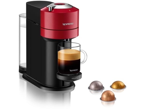 Krups Vertuo Next XN9105, Kuddmatad kaffebryggare, 1,1 l, Kaffekapslar, 1500 W, Röd
