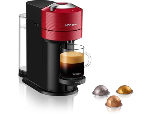 Krups Vertuo Next XN9105, Kapseldrevet kaffemaskin, 1,1 l, Kaffe kapsyl, 1500 W, Rød