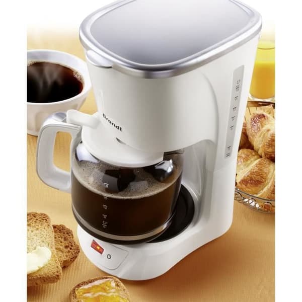 Elektrisk kaffebryggare - BRANDT - CAF1318S - Vit och Silver - 1,8 L - 1100 W - 18 koppar