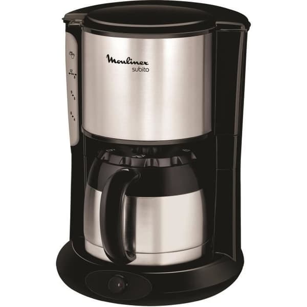 MOULINEX Subito Inox isotermisk filterkaffebryggare, 0,9 L, 8 till 12 koppar, Håller sig varm i 4 timmar, Anti-droppsystem FT360811