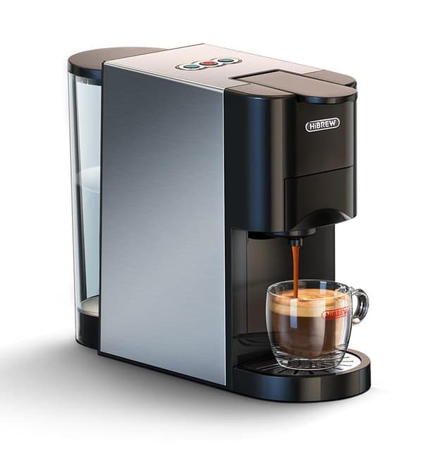 HiBREW Kaffemaskine 4i1 Multi-kapsel Espresso Dolce, Nespresso og flere.