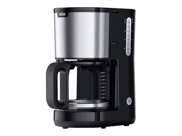 Braun PurShine KF 1500 BK - Kaffemaskin - 10 kopper - rustfritt stål / svart