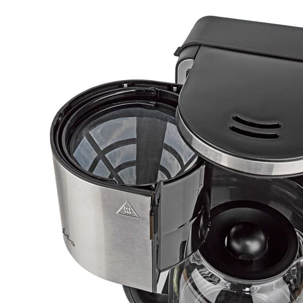 Nedis Kaffebryggare | Filtrera kaffe | 1.5 l | 12 Koppar | Varmhållningsfunktion | Slå på timern | LCD-skärm | Klock funktion | Aluminium / Svart