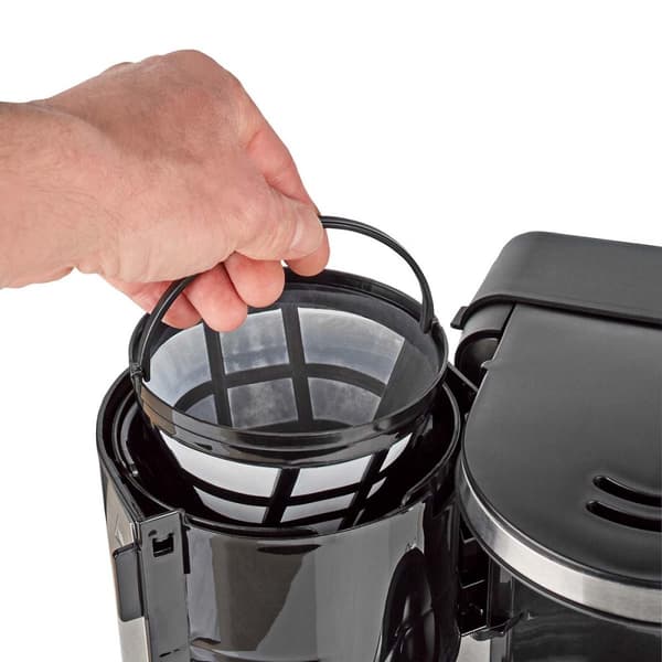 Nedis Kaffebryggare | Filtrera kaffe | 1.5 l | 12 Koppar | Varmhållningsfunktion | Slå på timern | LCD-skärm | Klock funktion | Aluminium / Svart