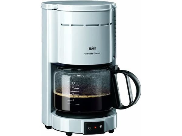 Braun KF 47/1 WH, Droppande kaffebryggare, Malat kaffe, 1000 W, Vit
