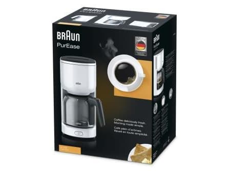 Braun PurEase KF 3120 WH - Kaffemaskin - 10 koppar - vit