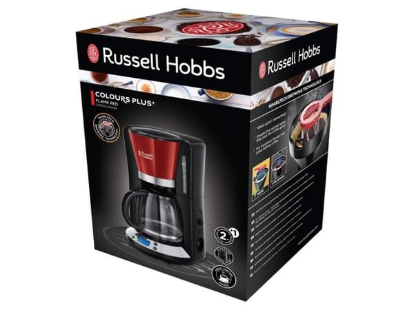 Russell Hobbs Colours Plus 24031-56 - Kaffemaskin - 15 kopper - rød rustfritt stål