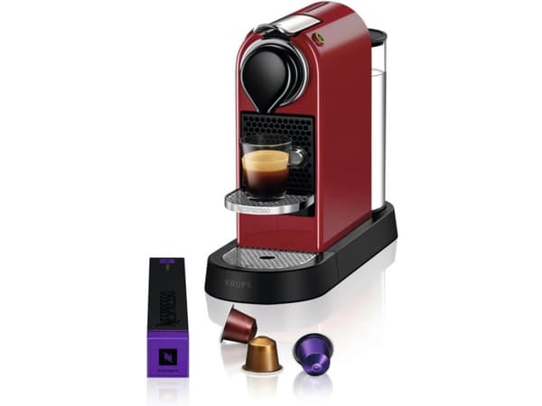 Krups Nespresso CitiZ XN741510 - Kaffemaskin - 19 bar - Kirsebærrød