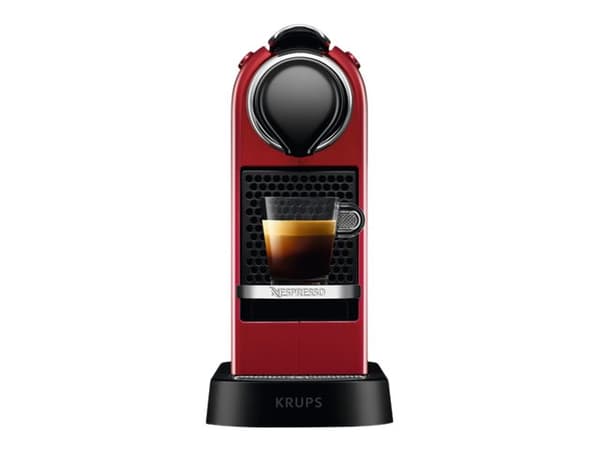 Krups Nespresso CitiZ XN741510 - Kaffemaskin - 19 bar - Kirsebærrød